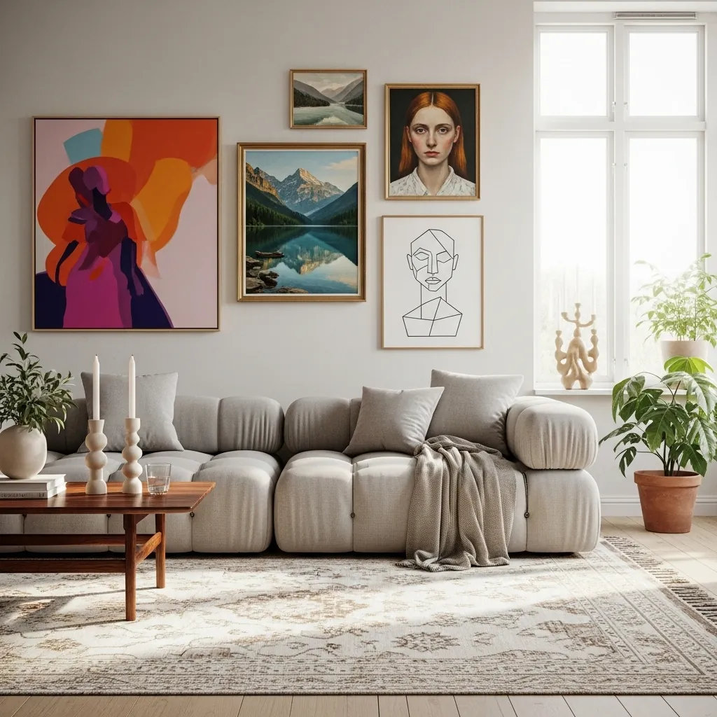 Galeria inspiracji: jak dobrać idealne obrazy do salonu